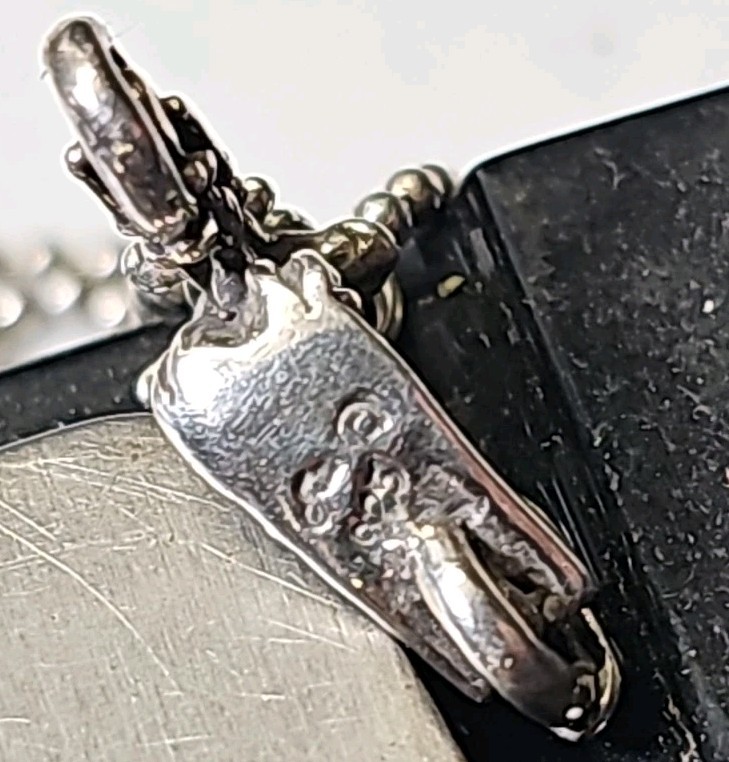 Sterling Silver 925 MOTORCYCLE Pendant W/ 20″ Bead Chain Necklace