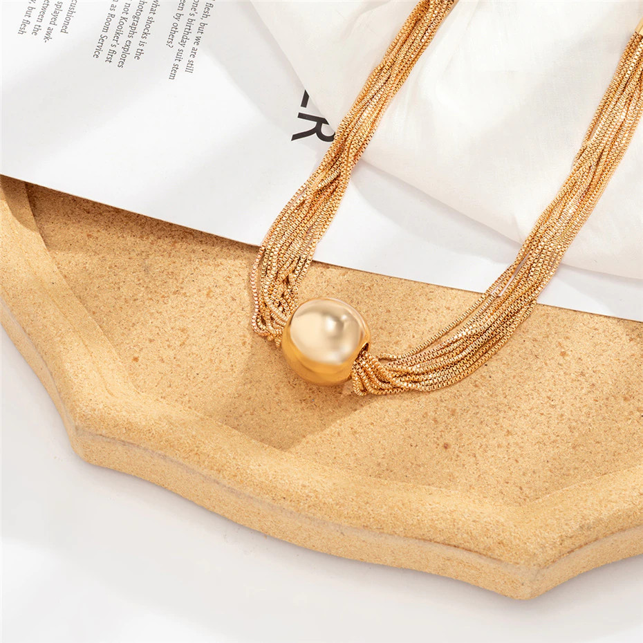 Women’s Fashion Jewelry Gold Twisted Layered Thick Choker Necklace 1-160