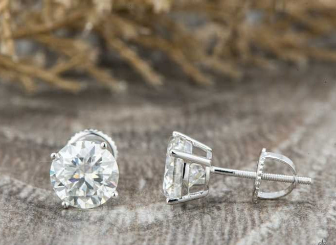3 Ct Certified Lab grown Diamond Round Earrings Studs 925 Silver Gift For Women