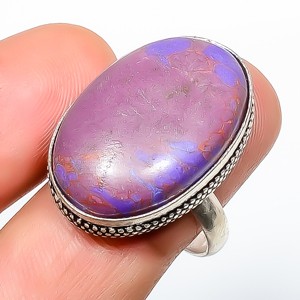 Copper Purple Turquoise Gemstone 925 Silver Plated Ring s.9.5 TR7508-658
