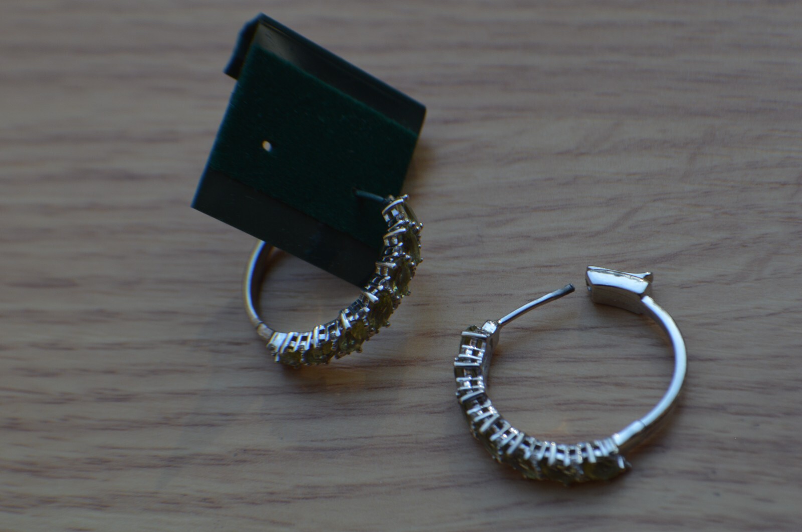 3.75ct Madagascar Yellow Apatite/ Zircon Hoop Earrings Platinum over Fine Silver