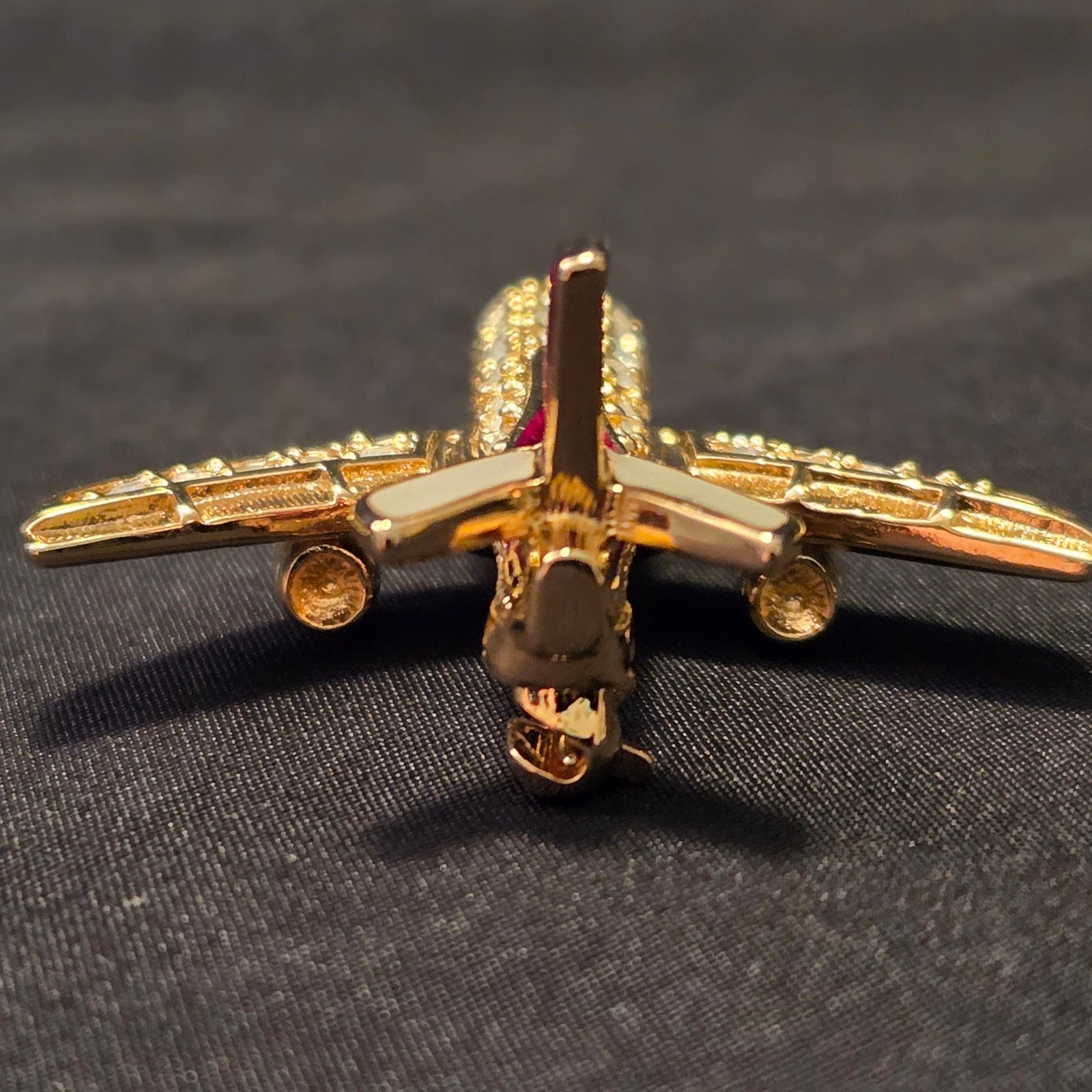 NIB Swarovski Crystal “Bridging The Pacific” Signed Airplane Pin Commemorative