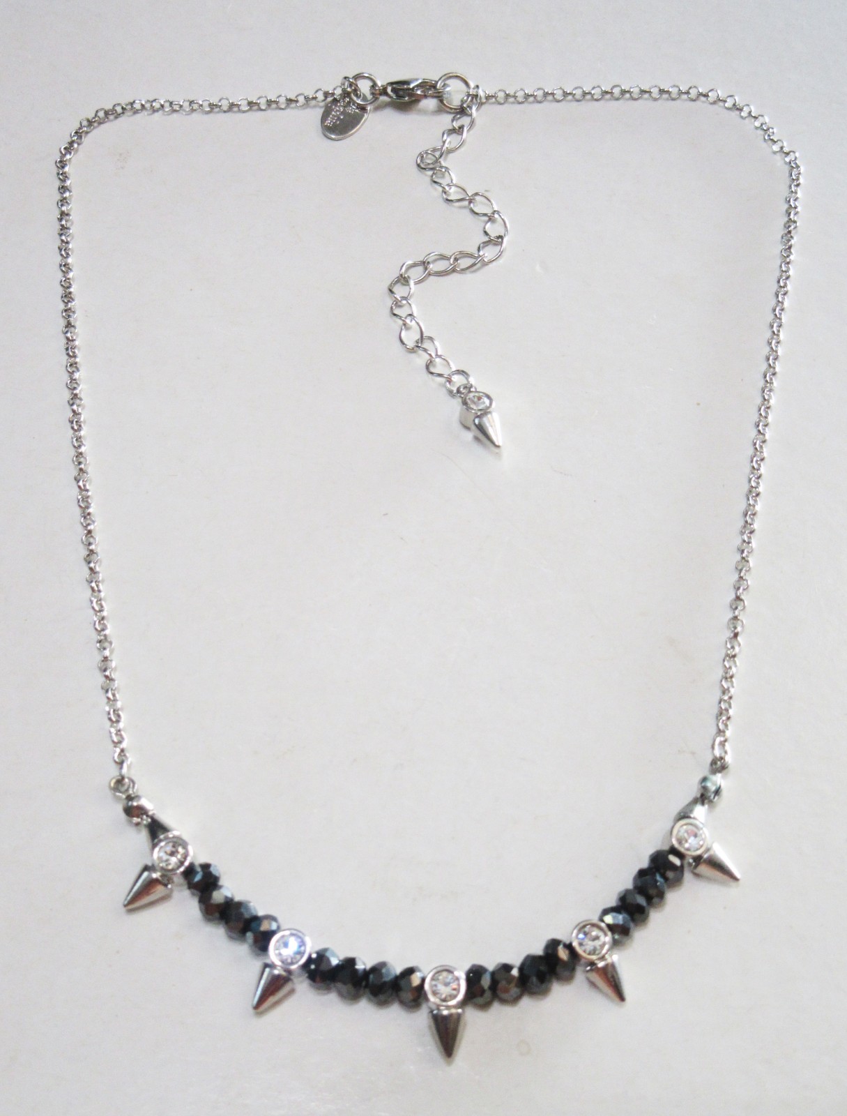 Lia Sophia Jewelry Turning Point Cut Crystals Necklace in Silver RV$52