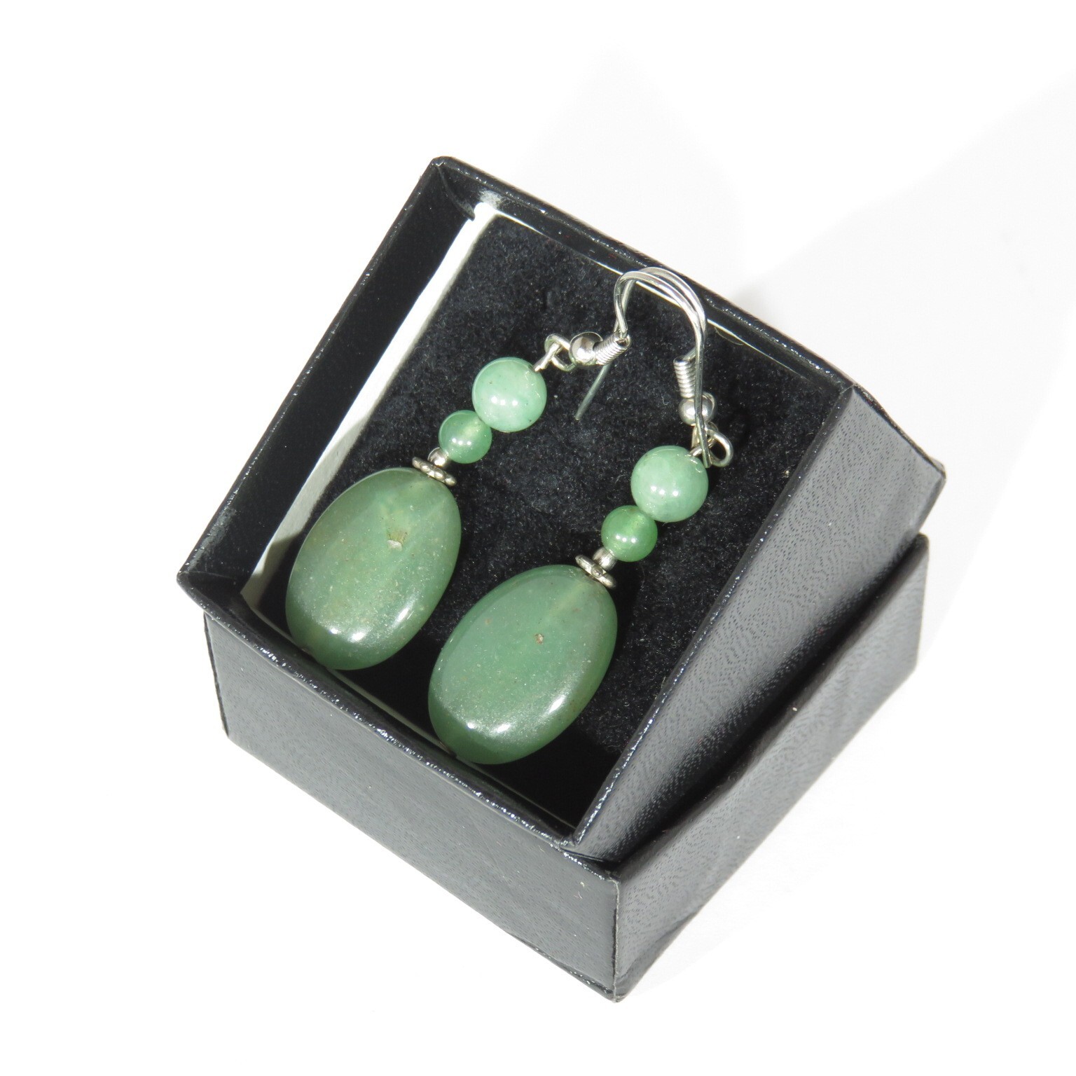STUNNING GREEN AVENTURINE DROP/DANGLE EARRINGS
