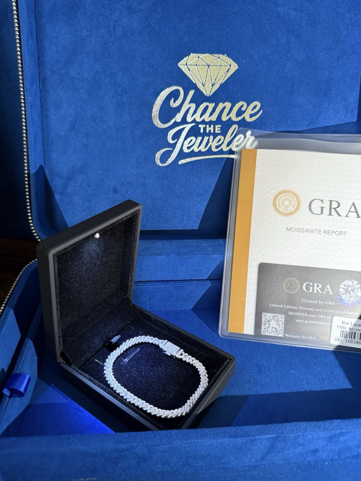 ✅Moissanite miami Prong Chain Iced 925 Silver bracelet