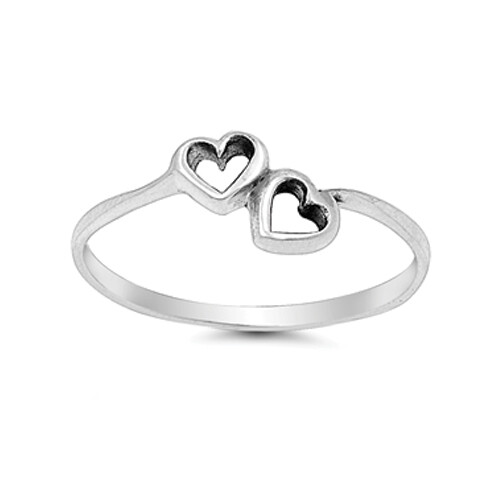 Kids Love Heart Midi Knuckle Thumb Ring 925 Sterling Silver Band Size 2 to 10