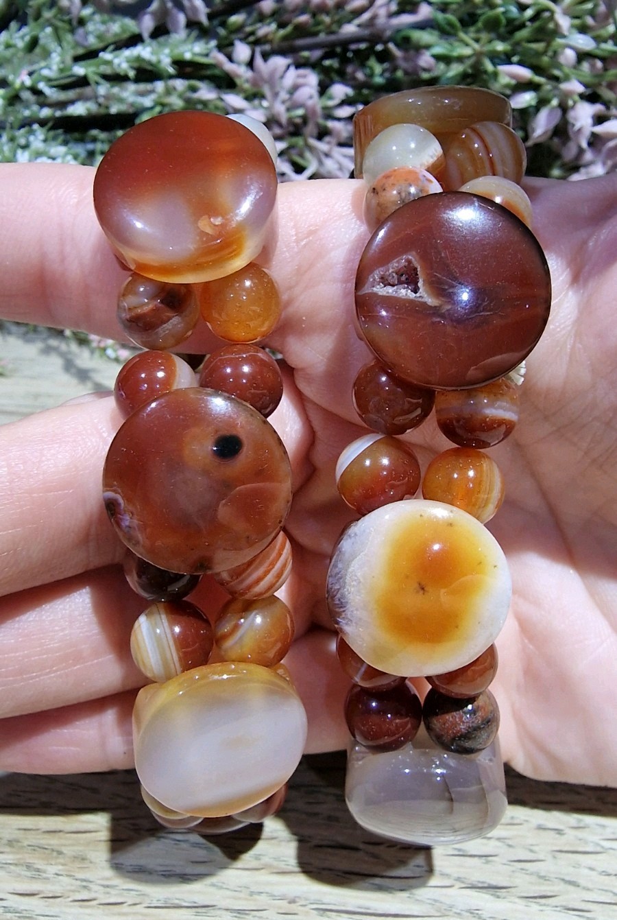 Carnelian Agate Crystal Soft Bangle Bracelet 18mm Elasticated