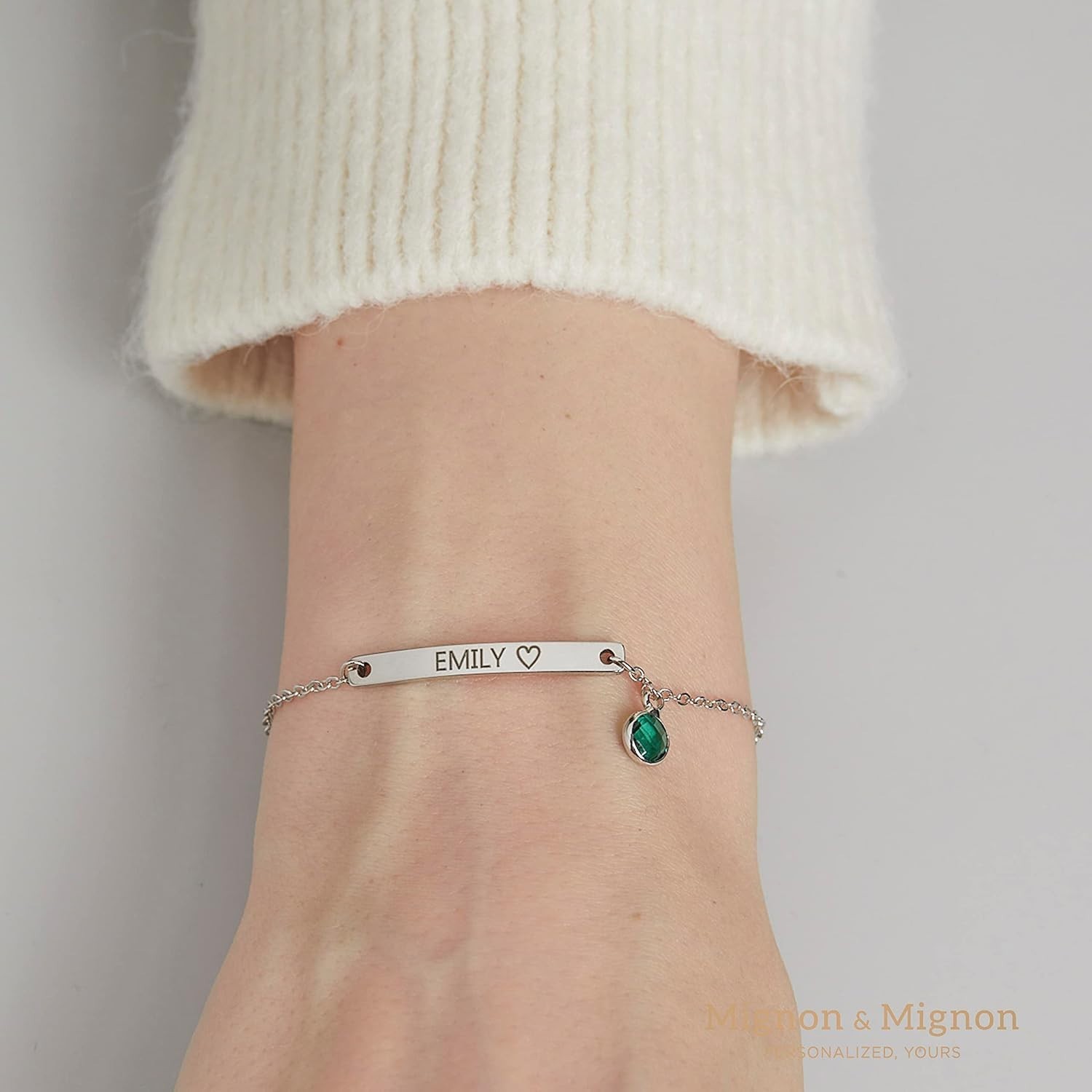 Elegant Custom Name Bracelet with Birthstone Charm – Meaningful Gift for Her