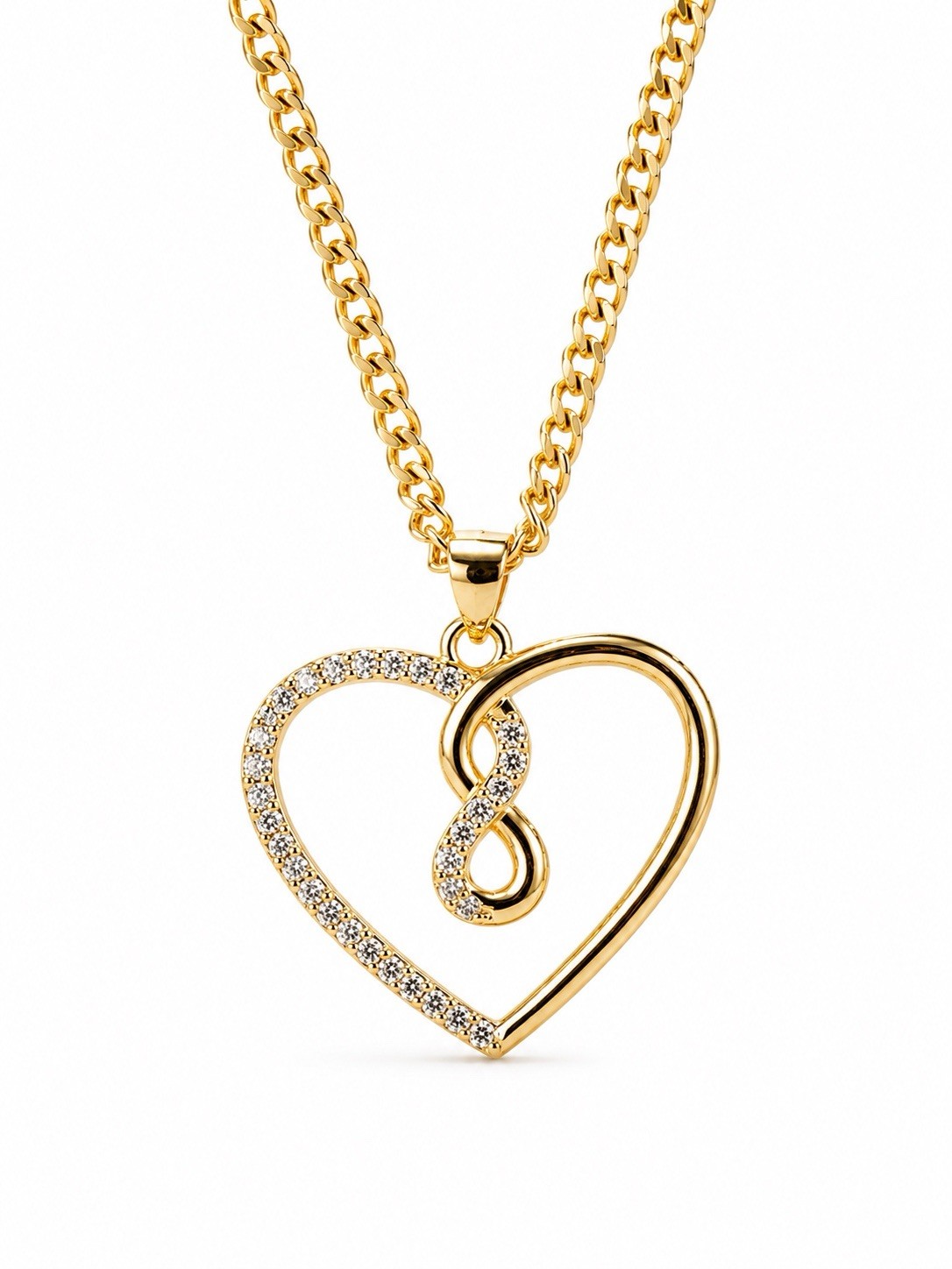 14K Gold Filled Floral Pendant Necklace CZ Cuban Link Chain Gift For Her