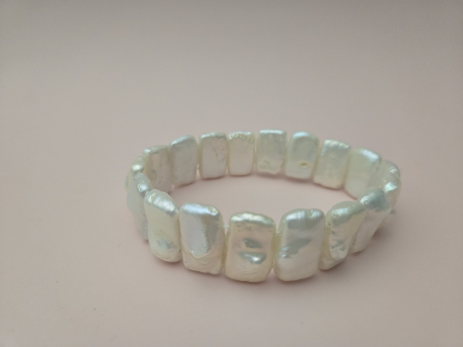 Irregular Baroque Pearl Bracelet 17-19mm OffWhite Ivory Color 7.5″ Vintage