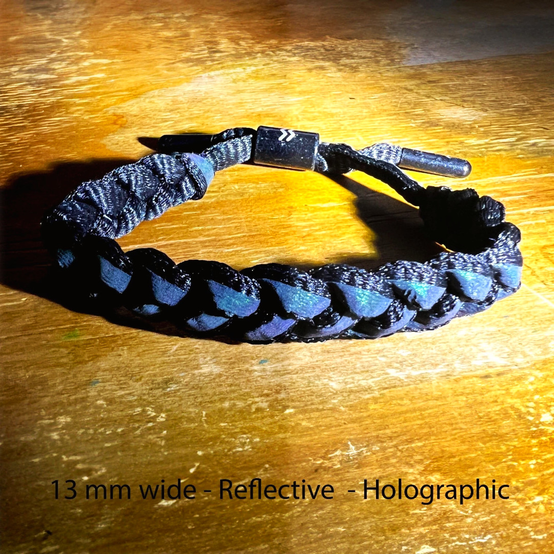 1 Piece Holographic Braided Reflective Bracelet Band Friendship