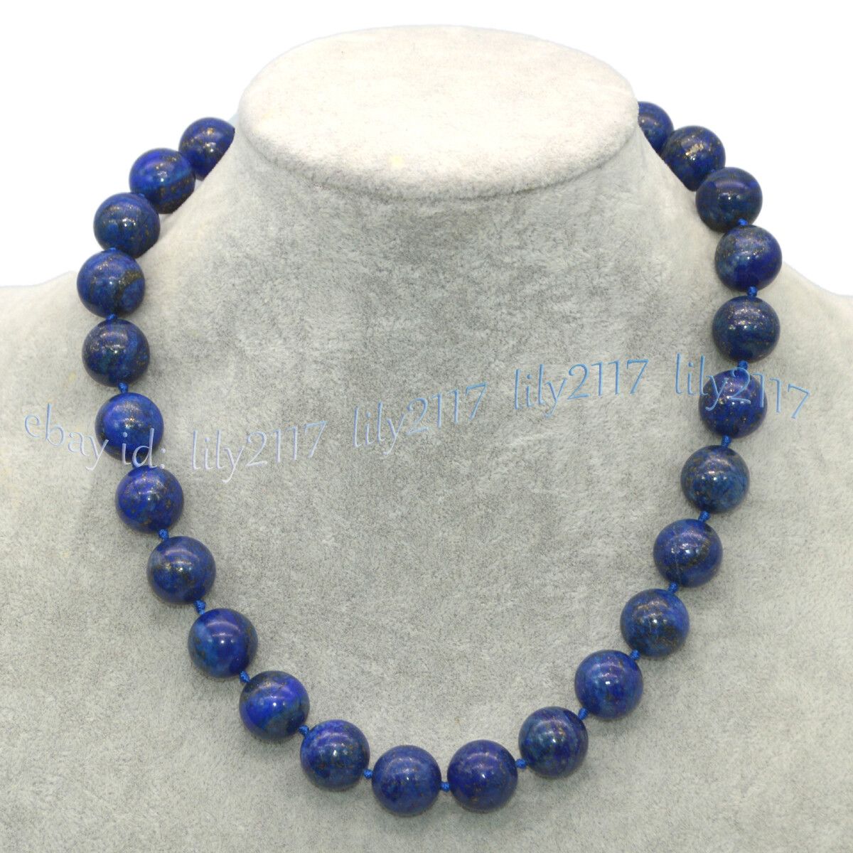 Huge 14mm Round Natural Blue Lapis Lazuli Gemstone Beads Necklace 16-36 inches