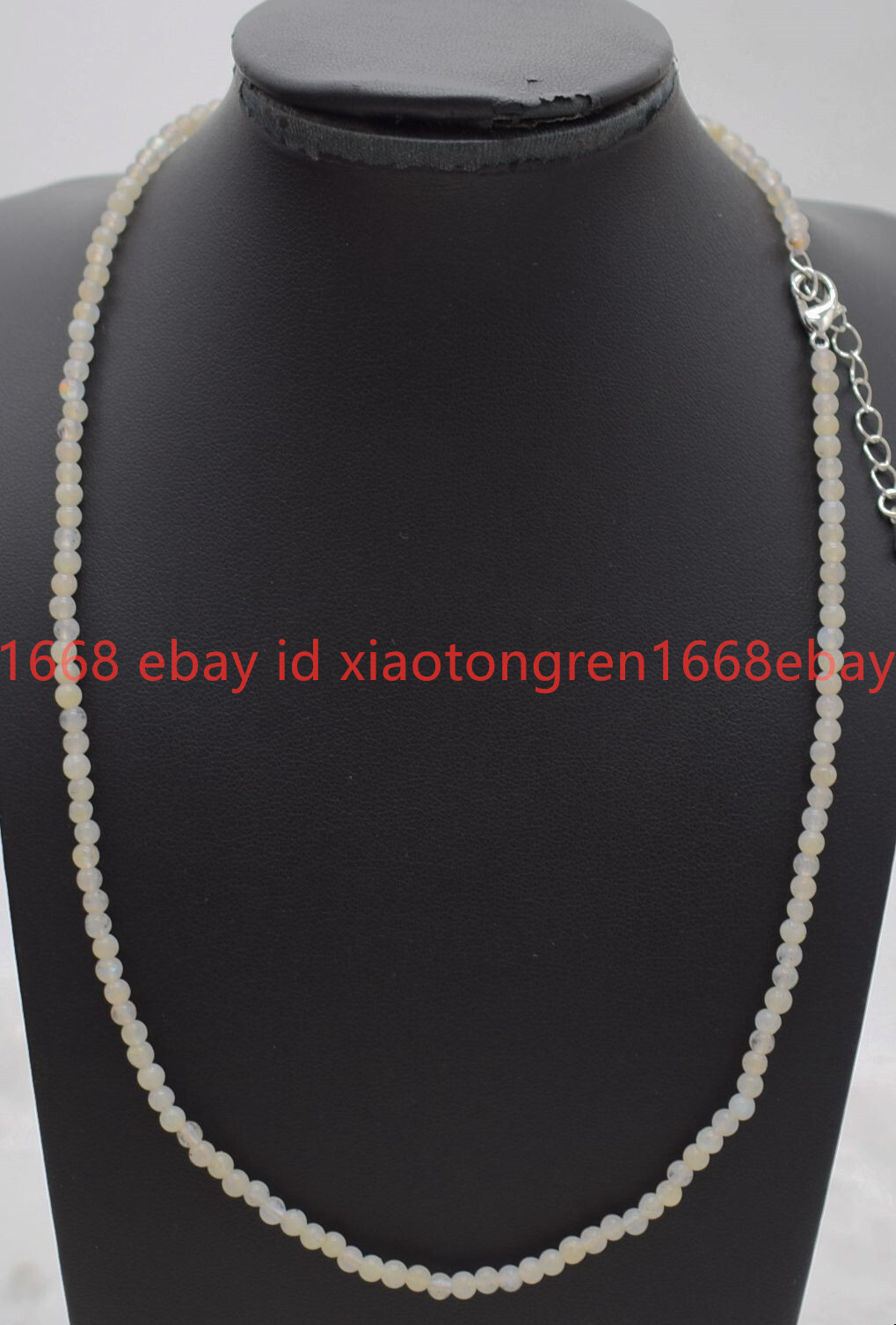 Natural Small Lovely 4/5mm White Labradorite Round Gems Beads Necklace 16-36in