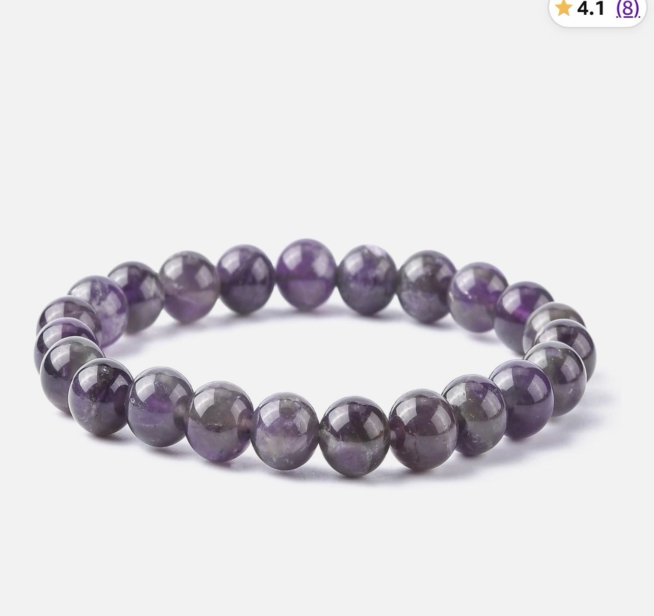 Amethyst Bracelets Ornamental about 5.2cm inner diameter, Bead: 8mm in diameter