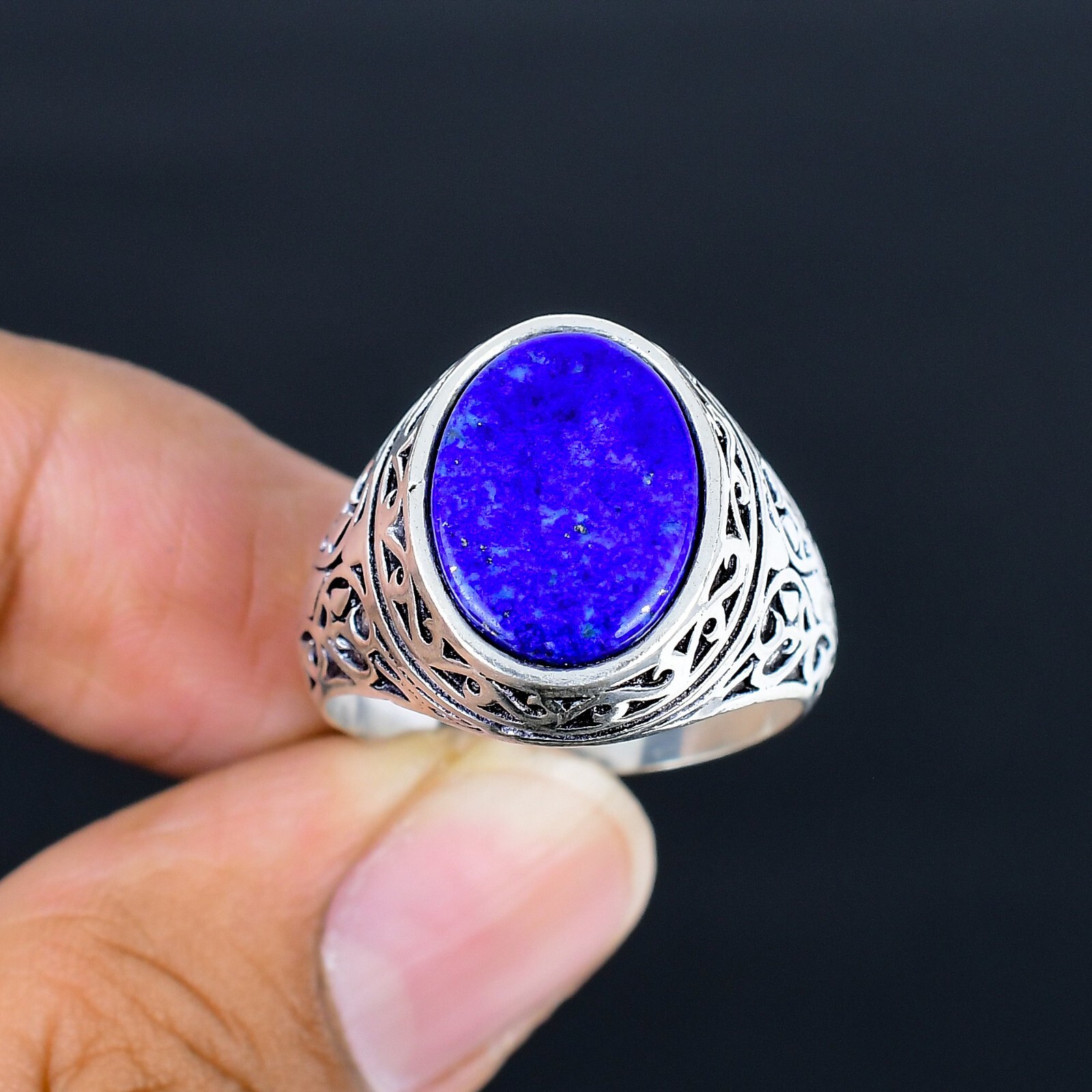 Lapis Lazuli Gemstone Ottoman Arabic Style Ring All Size Available LG-1119