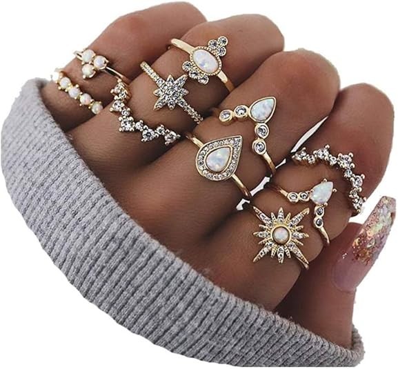 Cute Rings for Women Teens Gifts Trendy Stuff Stackable Knuckle Rings Set Fashio