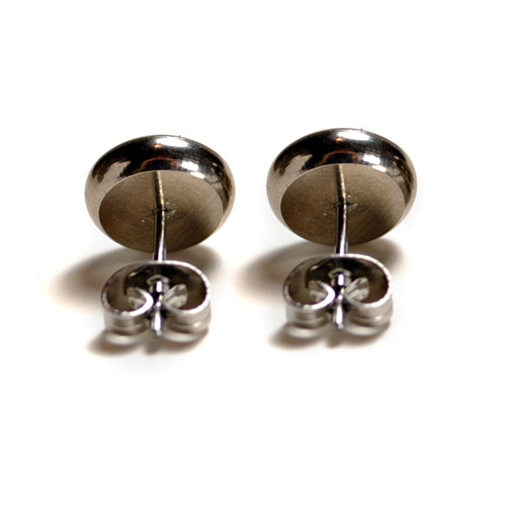 STAINLESS STEEL YIN YANG EARRINGS 10mm Balance Tai Chi Martial Arts Stud Post