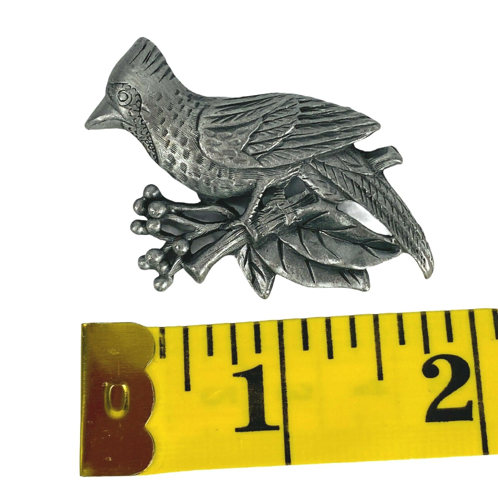 Cardinal Blue Jay Animal Nature Birds Aviary Metal Silver Tone Pin Brooch Cute