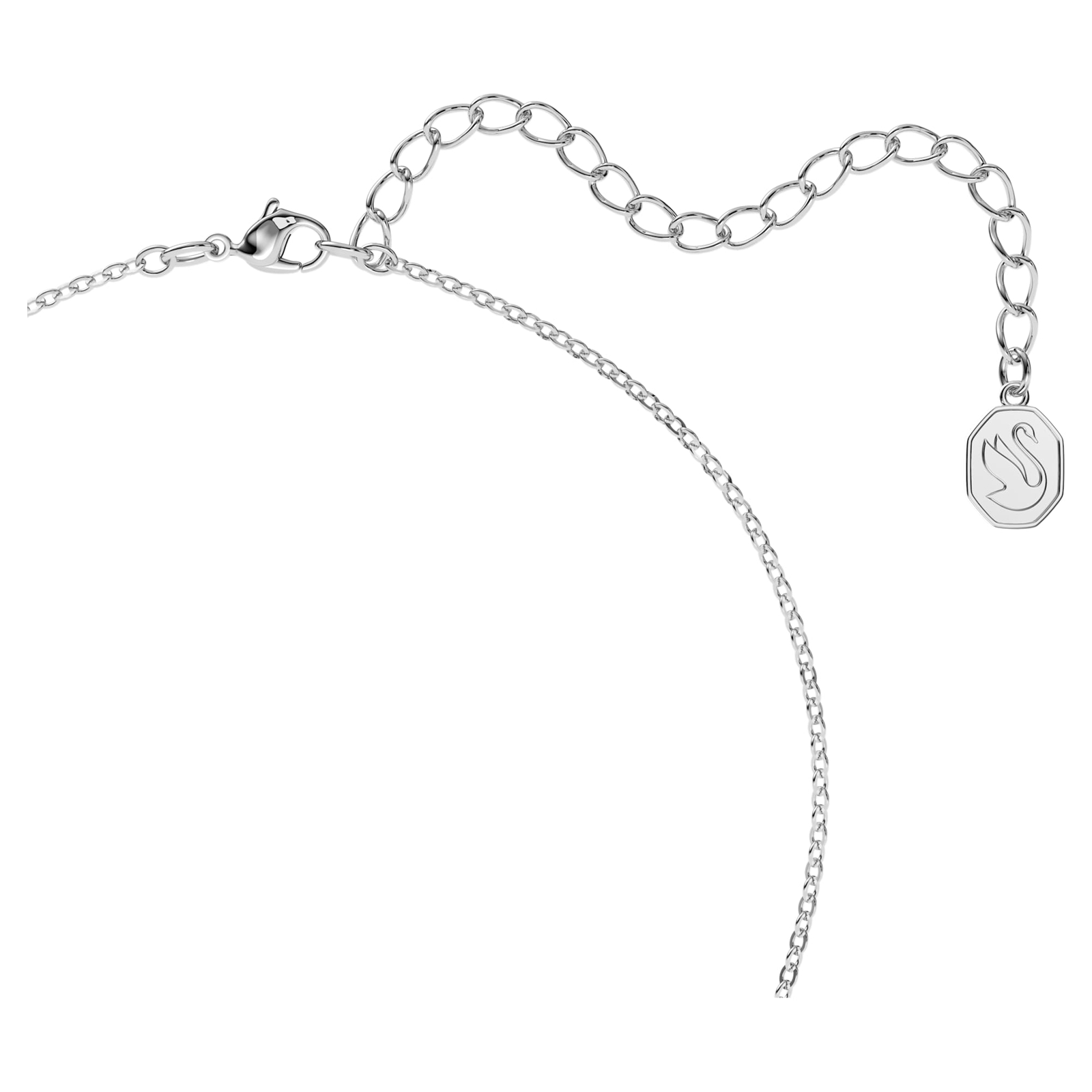 Swarovski Una Necklace Octagon Cut, Blue, Rhodium Plated 5614926