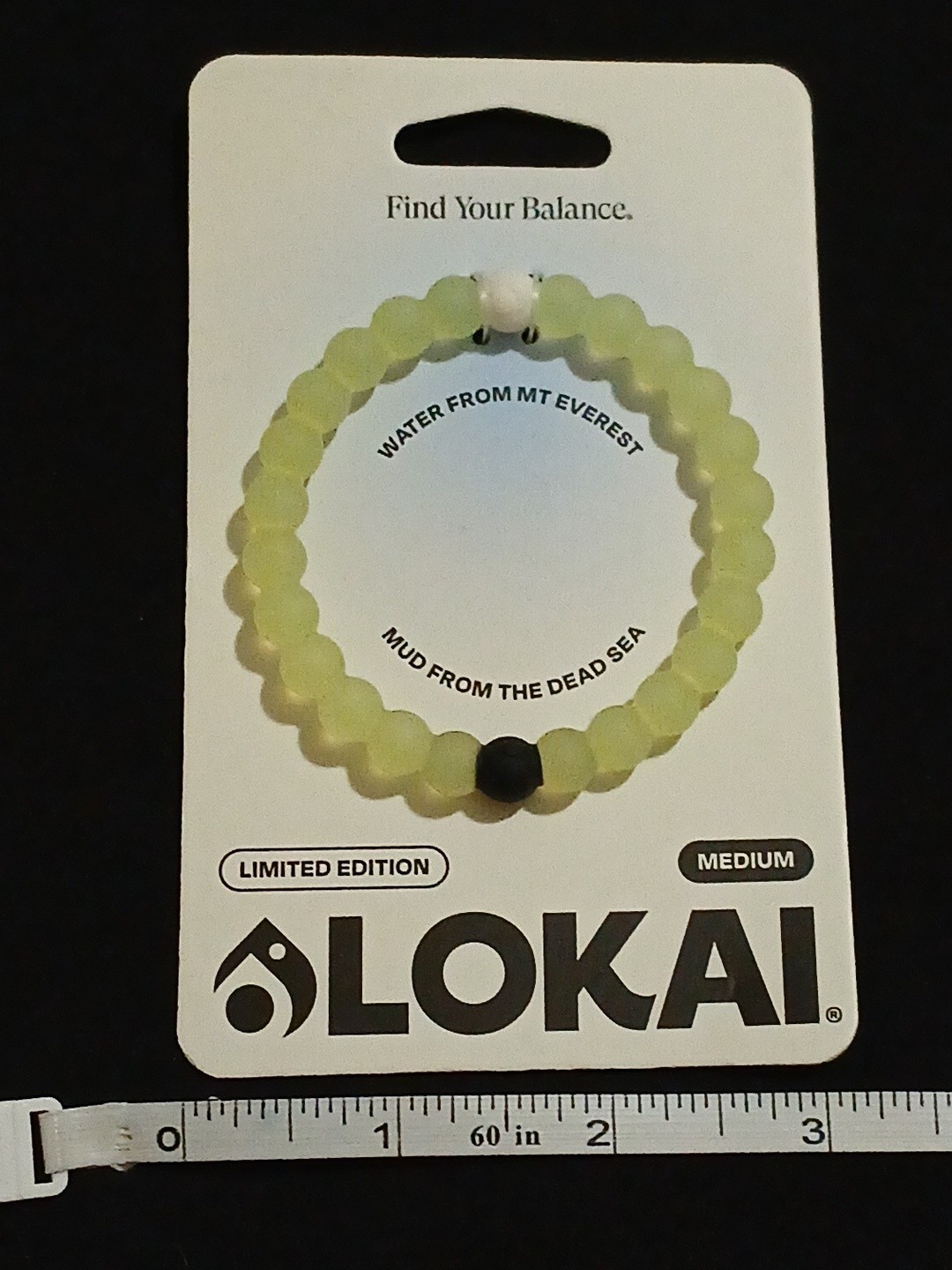 Lokai Limited Edition Balance Bracelet Mt Everest Water Dead Sea Mud Medium NWT