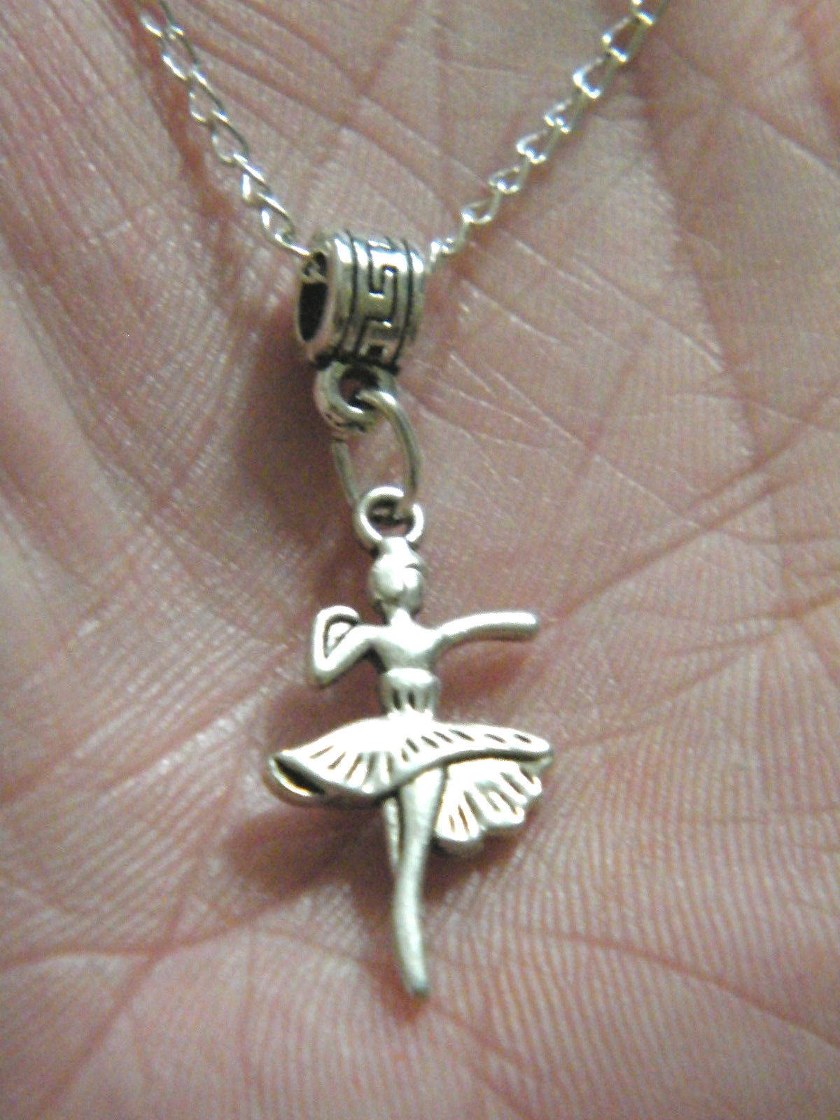 BALLERINA Dancer Necklace Ballet DANCING Charms Kids Size 18″ Silver Chain NEW!