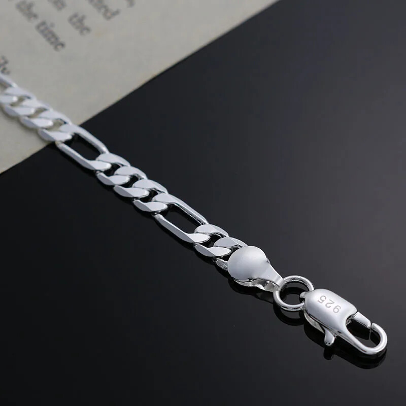 CHSHINE Charm 925 Sterling Silver Bracelet Simple Fine 4MM Chain Fashion Jewelry