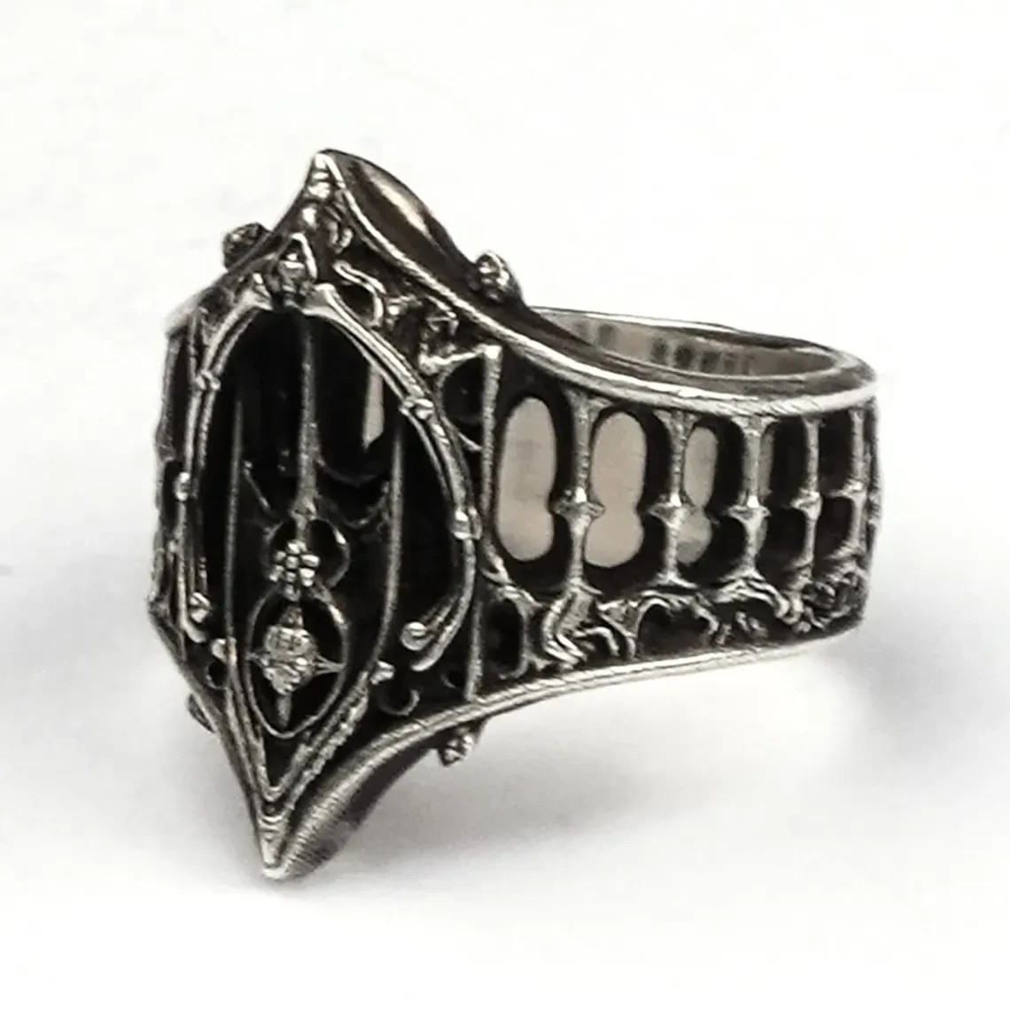 Dream Corridor–Gothic Ring, 925 sterling silver handmade, biker punk rock style