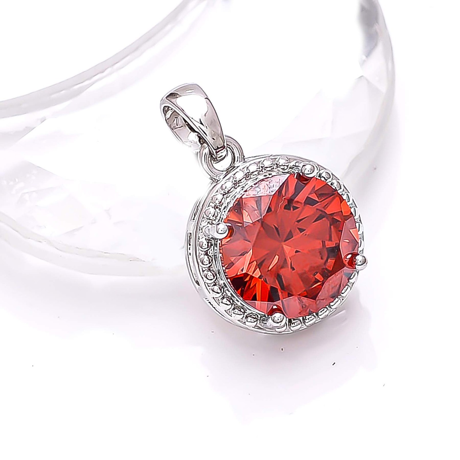 Red Garnet Gemstone 925 Sterling Silver Pendant 0.80″, Christmas Gift P7796