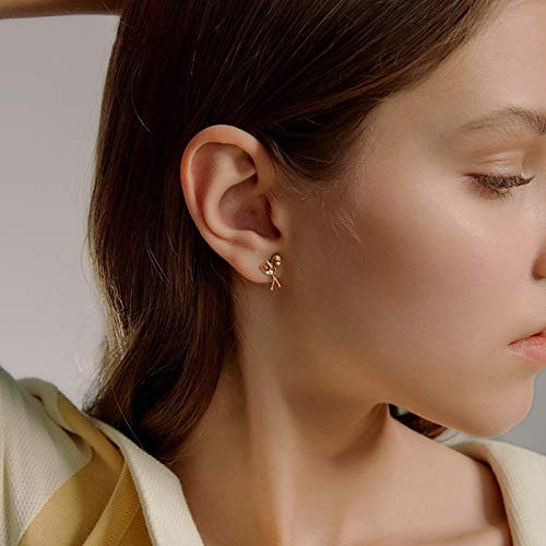 Cute Fried Egg Spoon Fork Stud Earrings Asymmetric Funny Food Earrings for Women