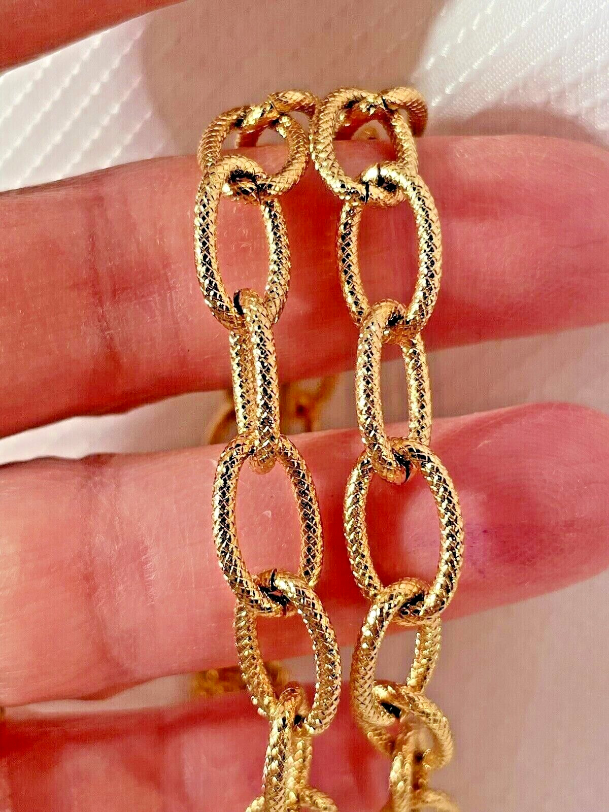 Gold Stainless Paperclip 18” Brushed Link Chain Fashion Choker Jewelry NEW