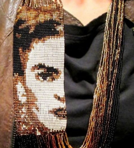 Frida Kahlo Handmade Necklace Seed Bead American Style Beaded Multi Strand