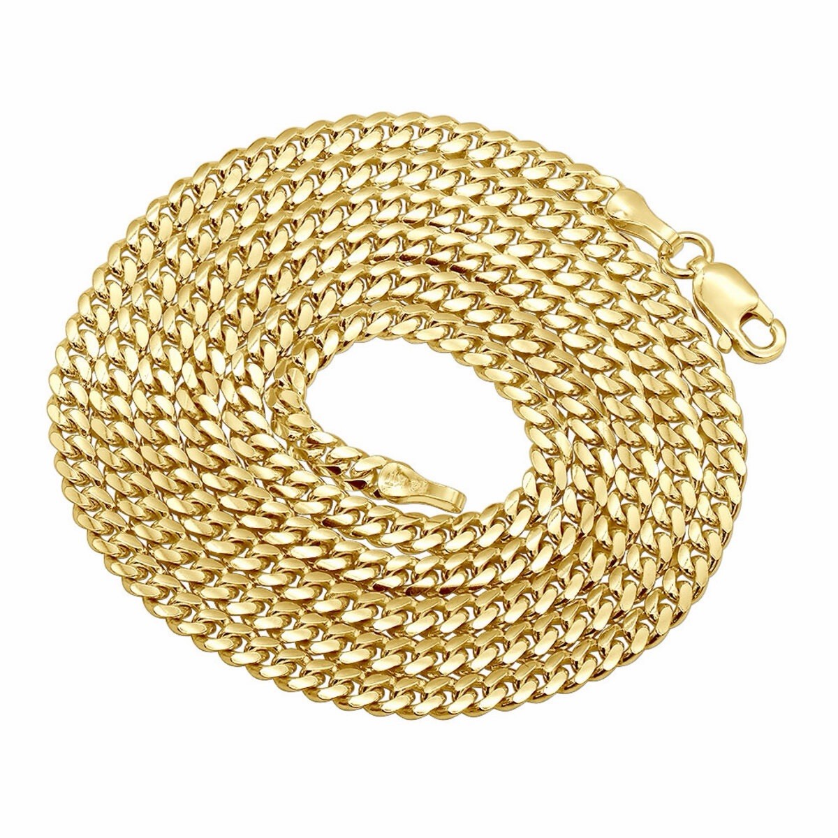 14K Solid Yellow Gold Miami Cuban Link Curb Chain – 22” – 2.5mm – 12 Grams