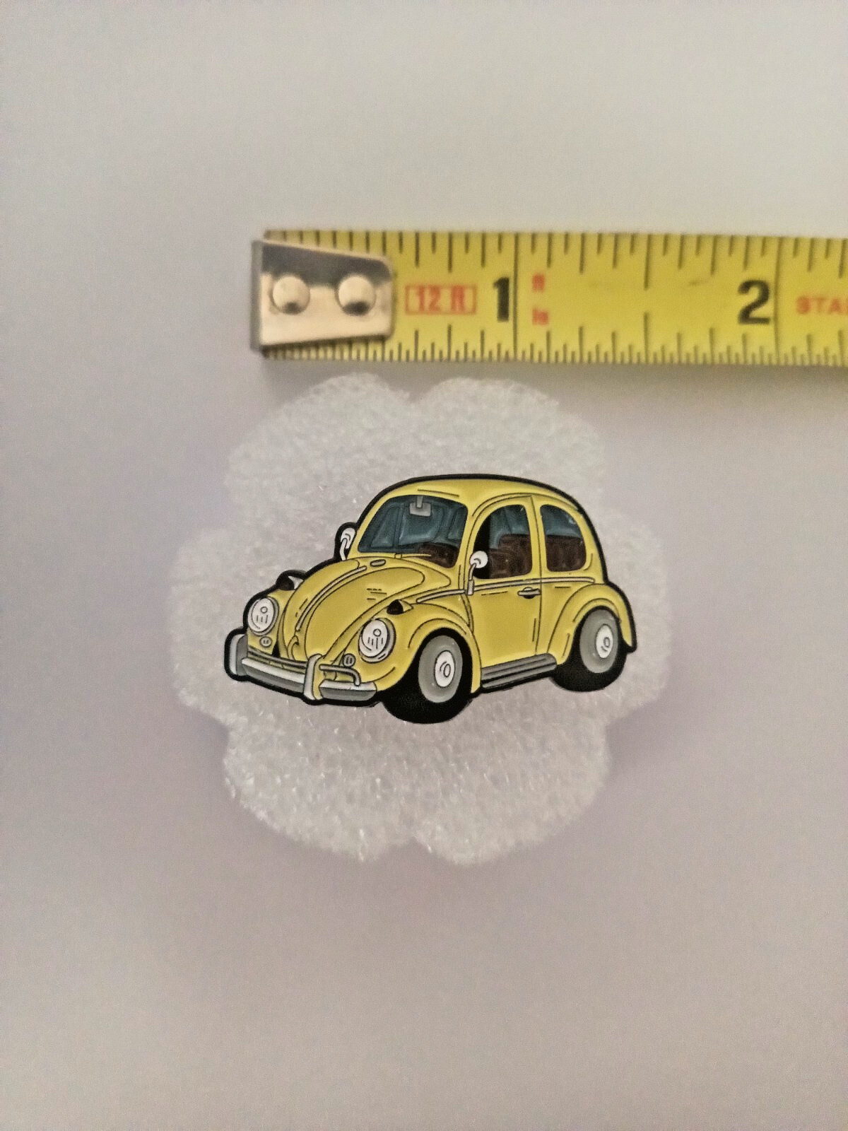 YELLOW VW BUG- ENAMEL PIN-SHIP ALL THE PINS YOU BUY FOR $4.99-VISIT OUR STORE