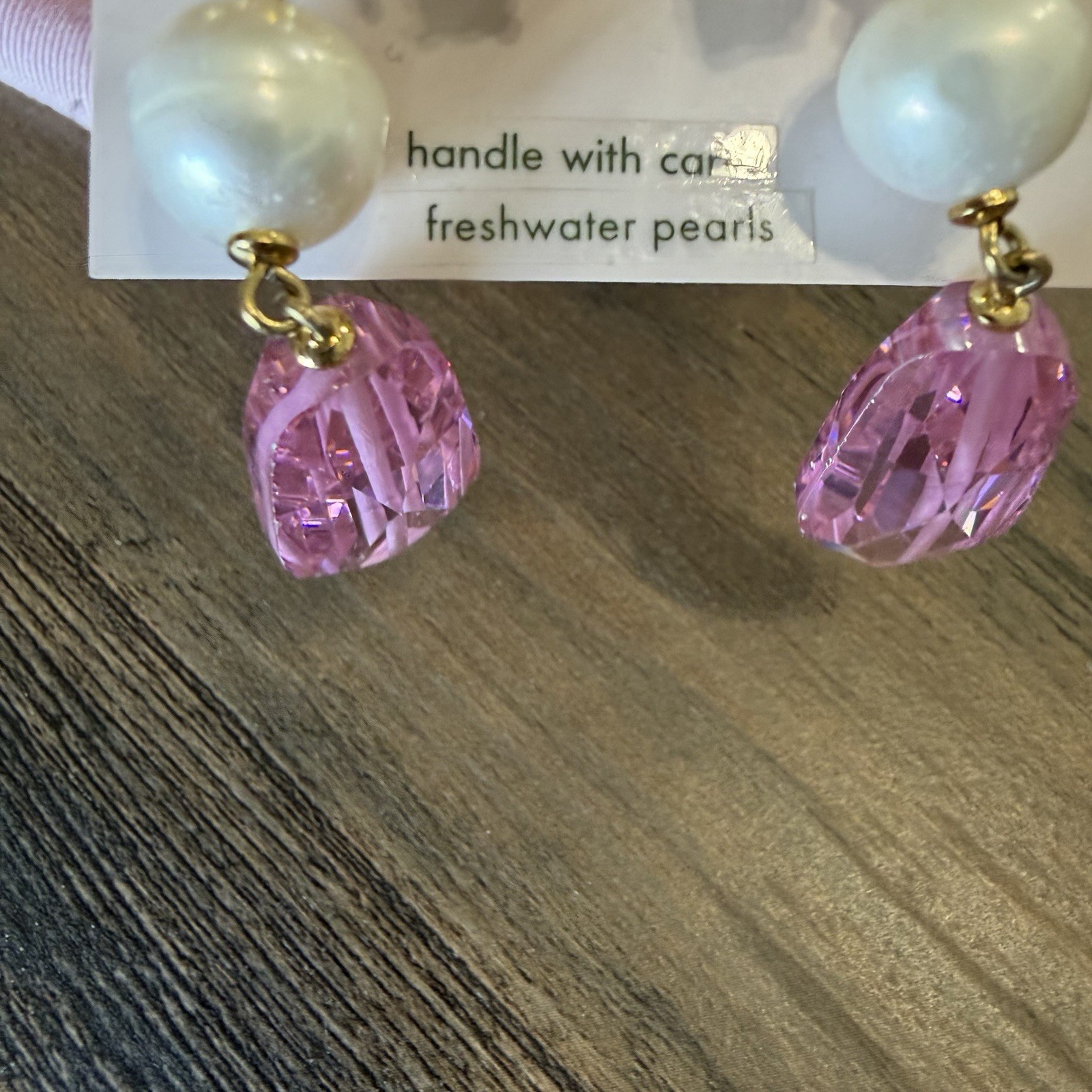 Kate Spade Rooftop Garden Earrings Freshwater Pearls Dust Bag $128 Dangly Cute