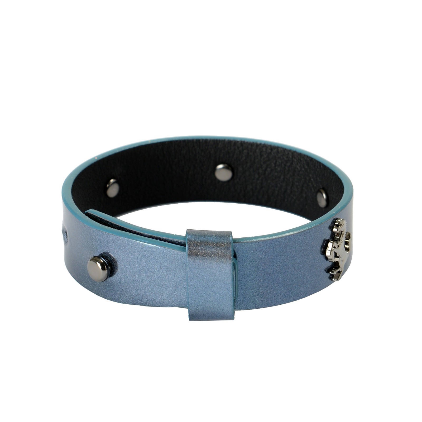 Scuderia Ferrari Blue “Hypersonic” Single Coil 100% Leather Bracelet