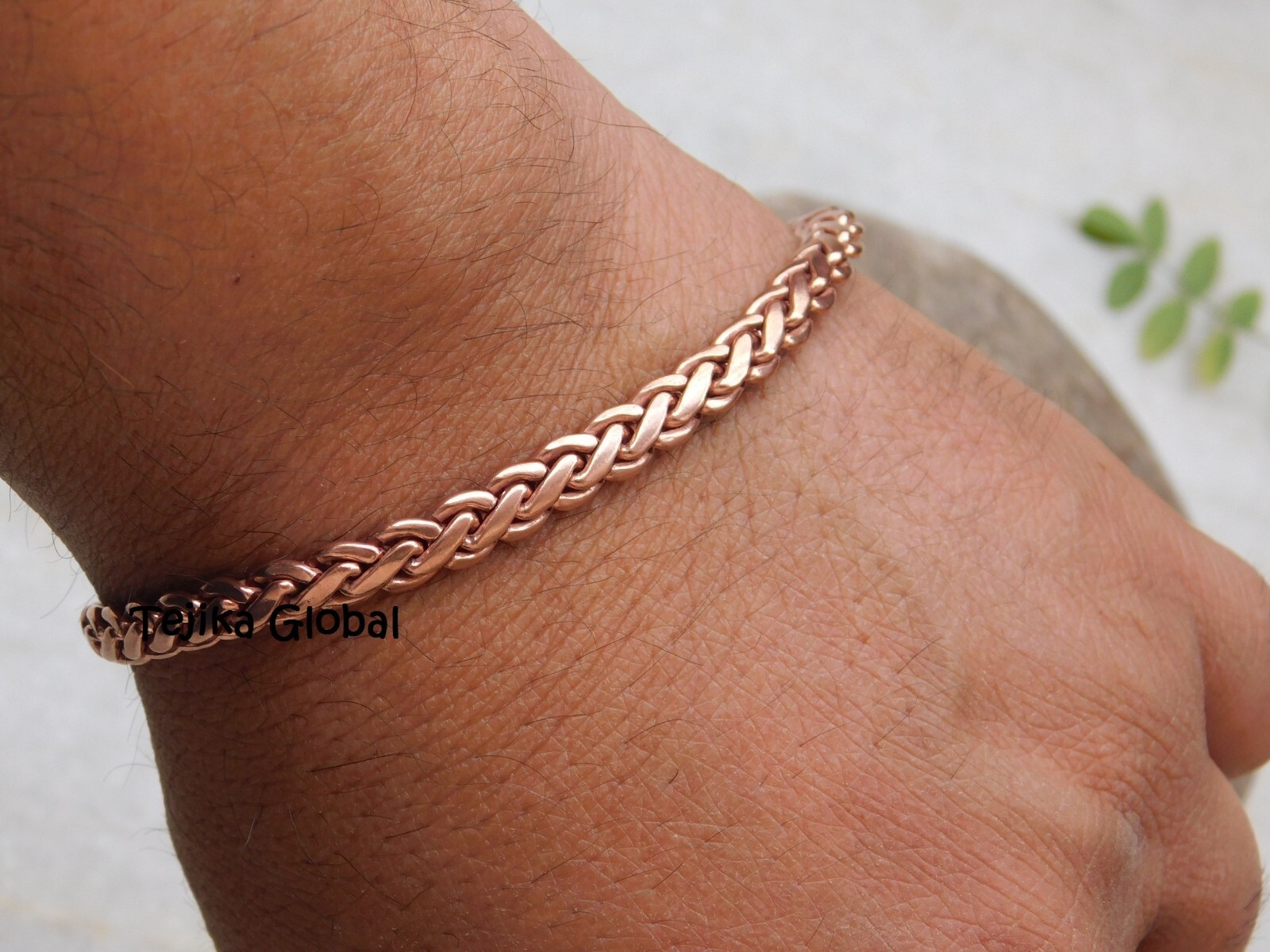 Pure Solid Copper Bracelet Arthritis Antique Chain Link Rider 6 mm Bracelet,