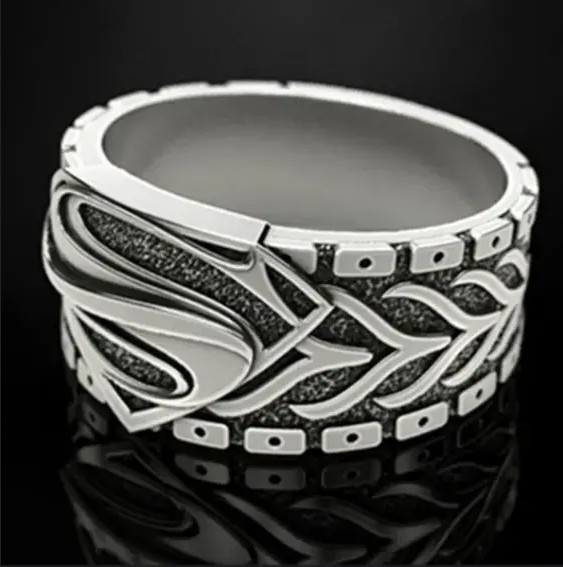 DC Comics Superman Sleek Stainless Ring Band Super Hero Movie Jewelry