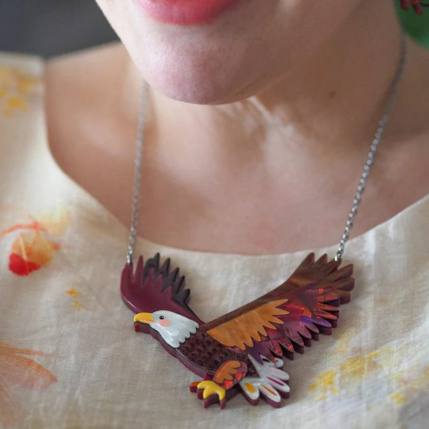Erstwilder x Cromer The Bold Bald Eagle Necklace. NIB.