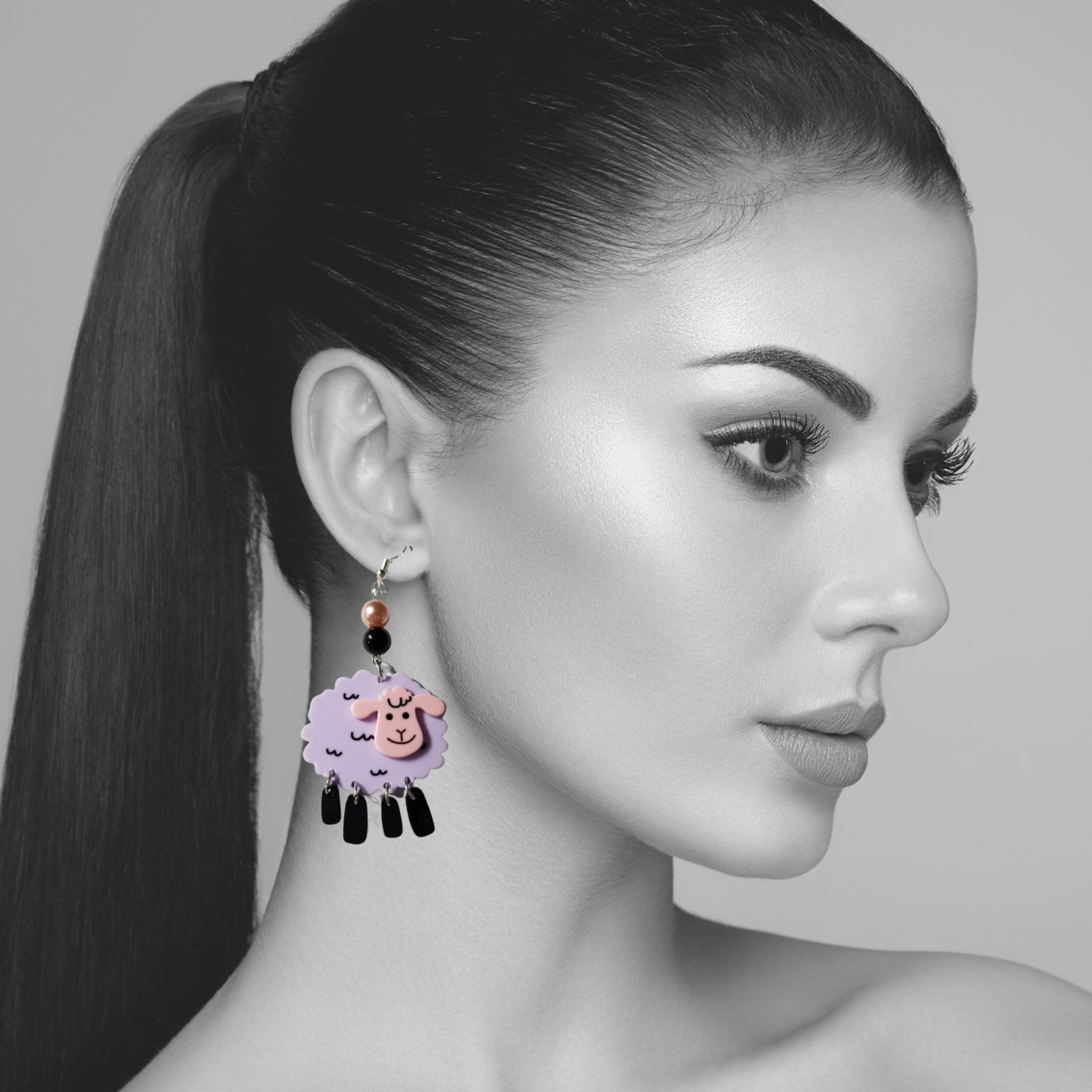 Sheep Dangle Earrings, Sheep Lover Gift, Animal Earrings, Cute Dangle Earrings