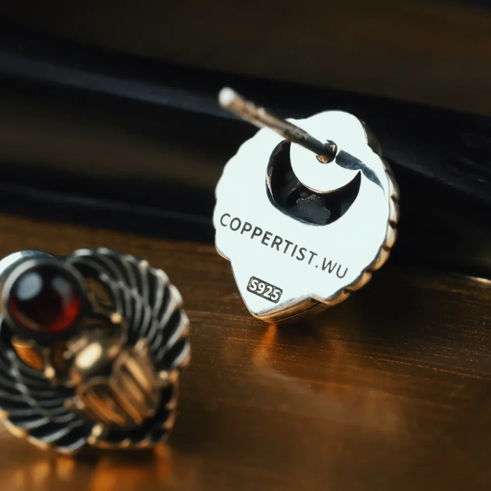 Scarab Stud Earrings. Egyptian Jewelry. Gifts for Men Women