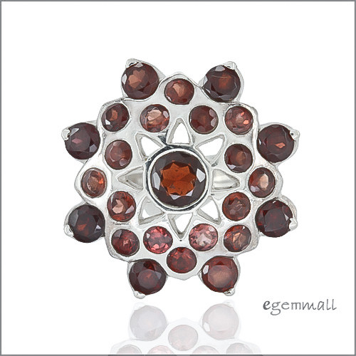 6.0ct Natural Garnet In Sterling Silver Heavy Cocktail Ring Size 8.5 #91037