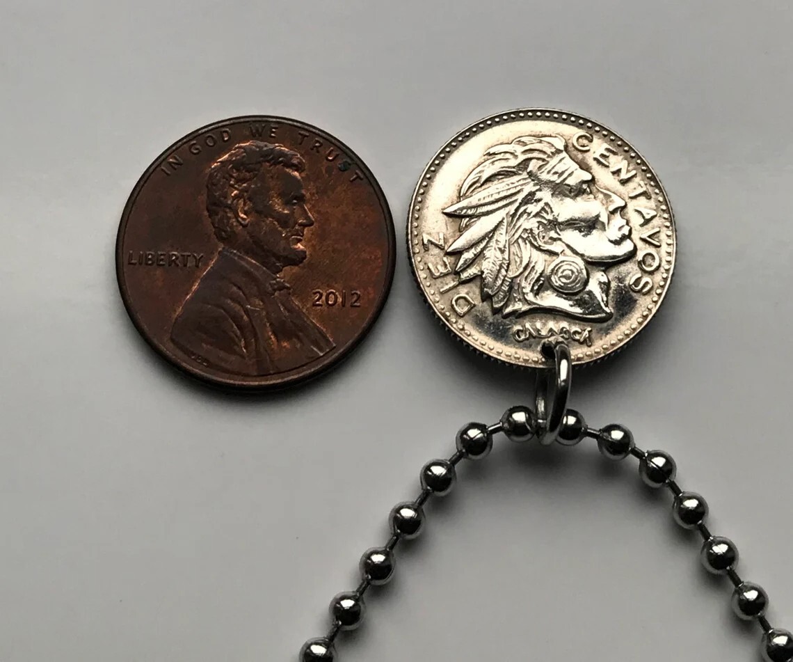 1960 Colombia 10 Cents coin pendant flags Andean condor Bogotá Medellín n003422