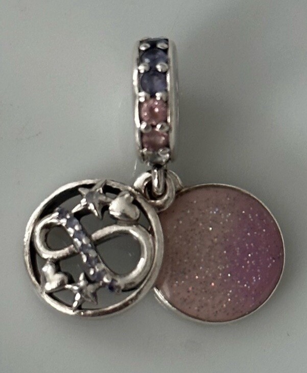 Pandora Moments Glittering Infinity Love & Stars Dangle Charm Retired