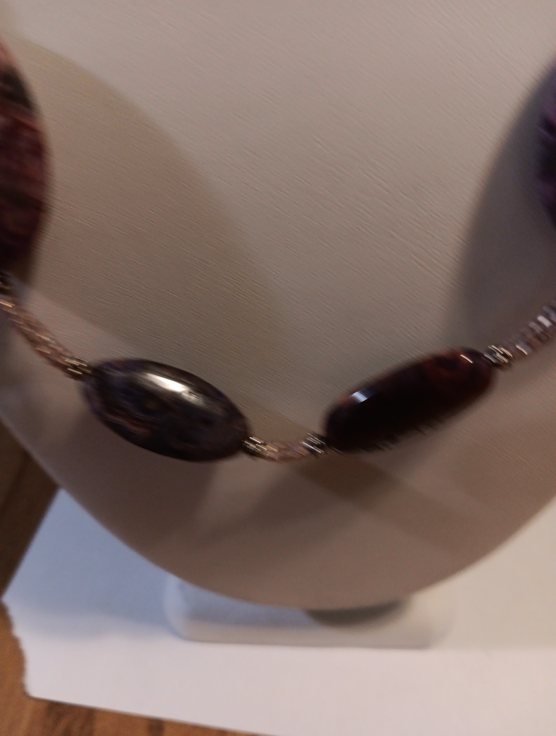 Purple Stone Necklace. 23 In Long