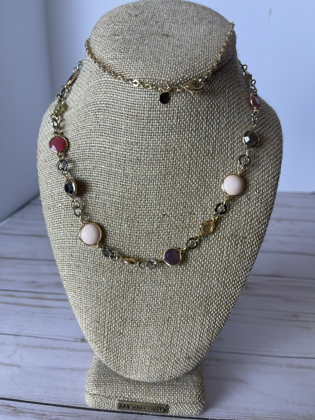 Loft Outlet Multi-Color Assorted Shapes Beaded Necklace 14” Classic Preppy