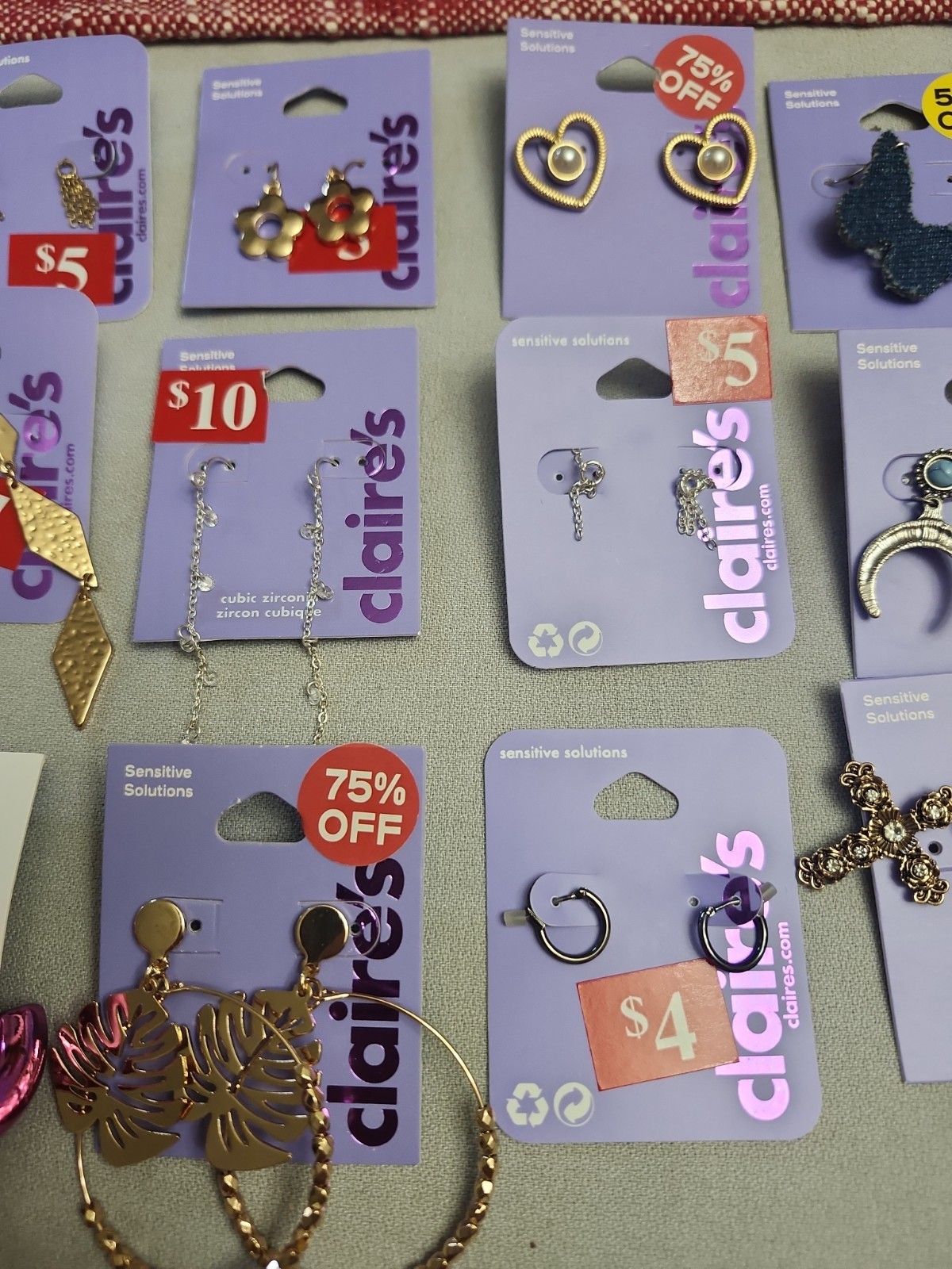 Claire’s Fashion Jewelry Pierced Earrings. Lot Of 21 Pieces
