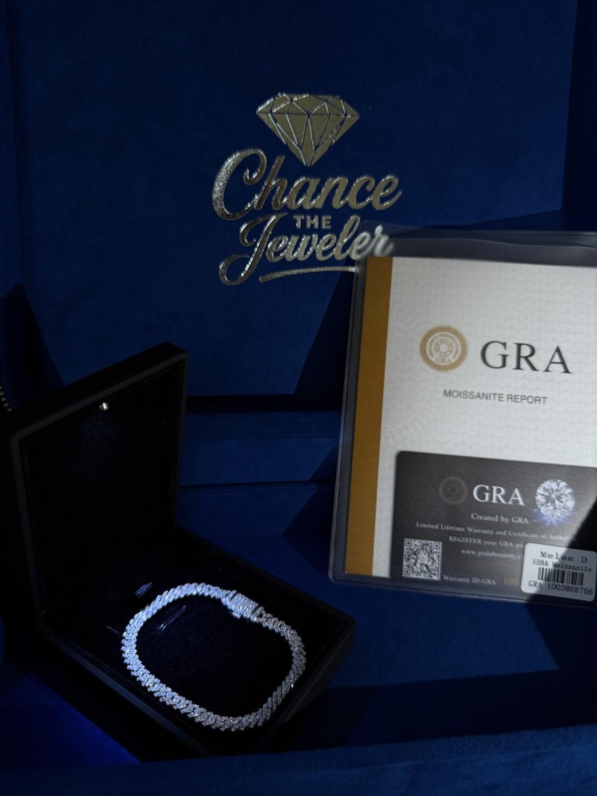 ✅Moissanite miami Prong Chain Iced 925 Silver bracelet