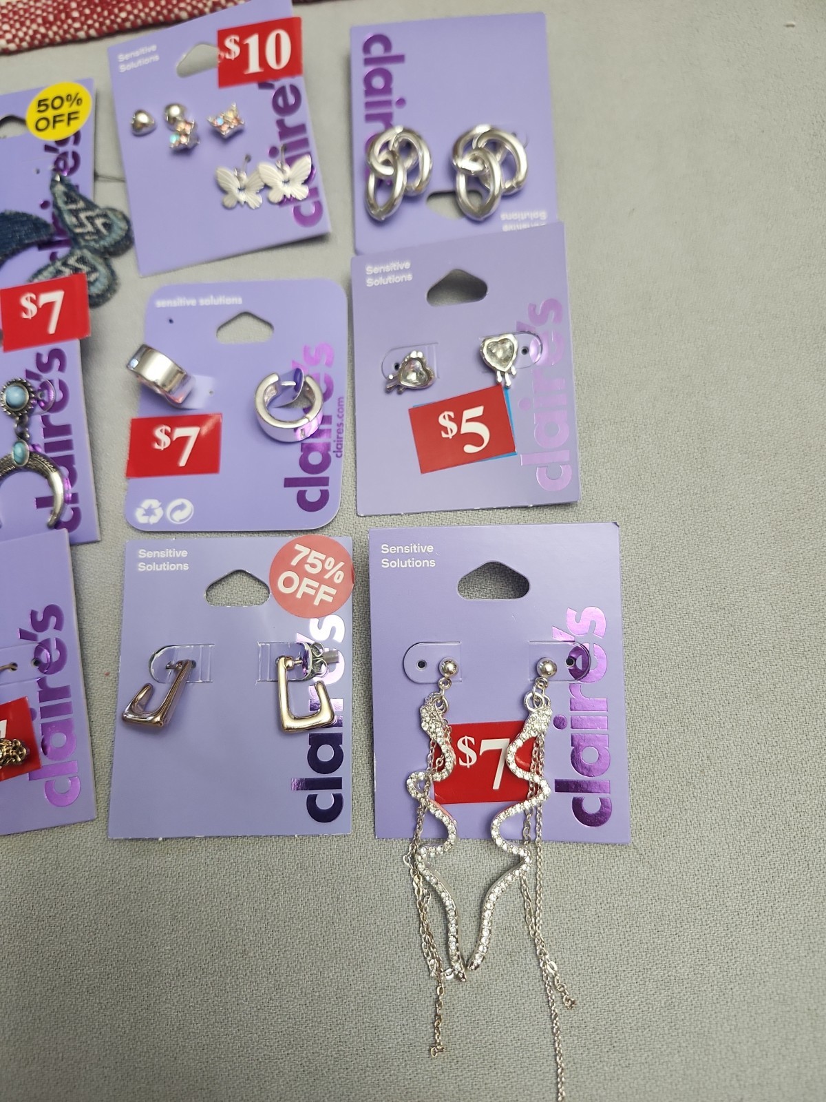 Claire’s Fashion Jewelry Pierced Earrings. Lot Of 21 Pieces