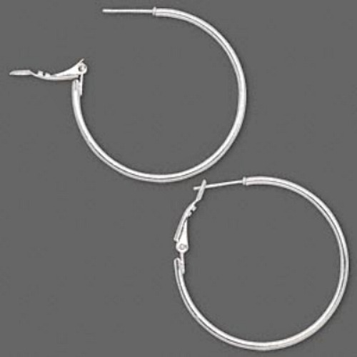 316L Surgical Stainless Steel Silver Hypo Allergenic 40mm Hoop Earrings