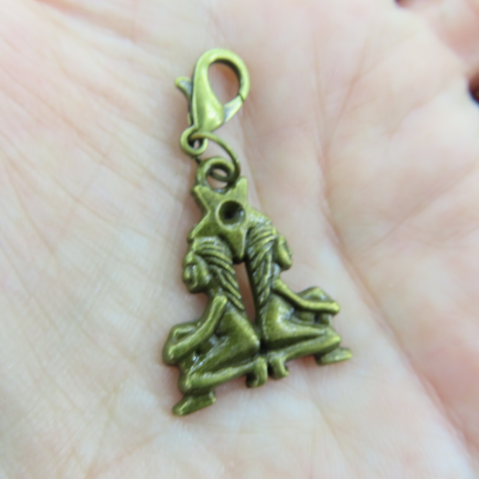 GEMINI Charm Zipper Pull Keychain Add On Clip Dangle Zodiac Sign Astrology Twins